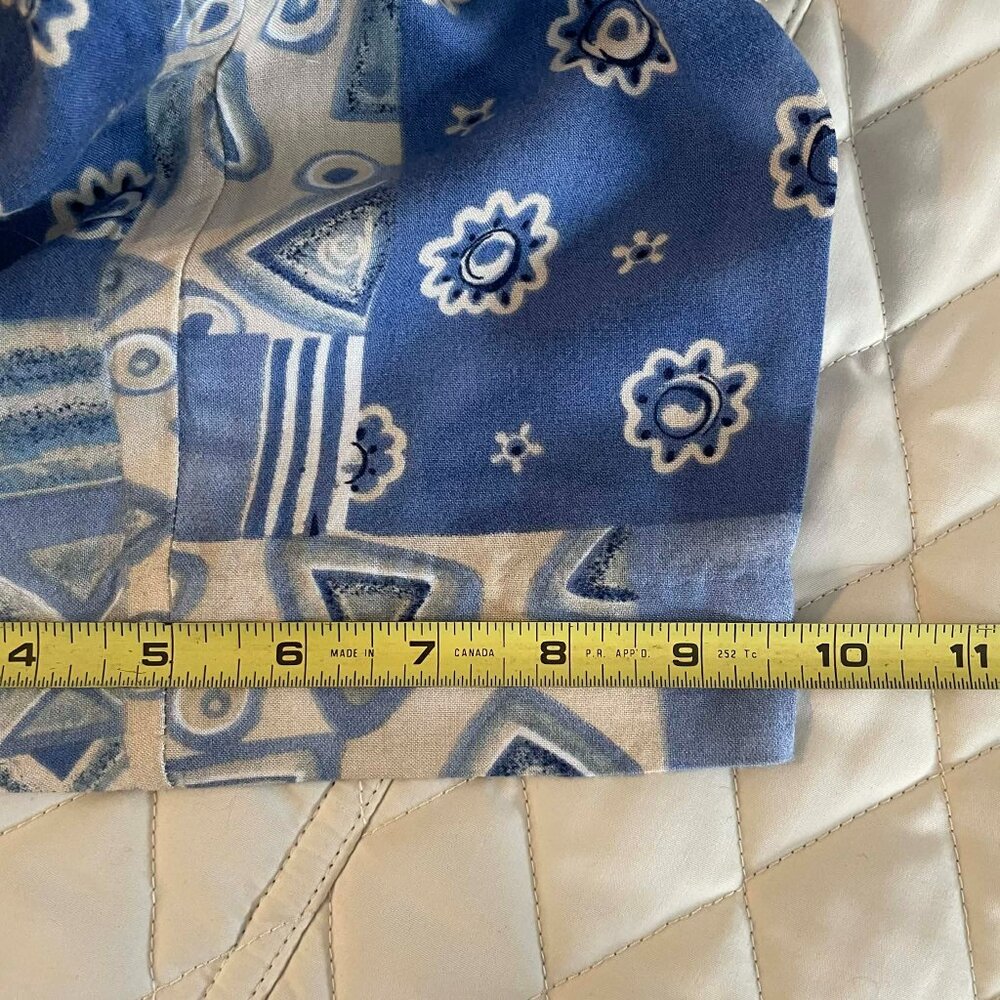 BOHO ARTSY SUMMER PANTS blue and tan, 100% rayon lightweight, POCKETS, W. size 8 - Picture 11 of 13